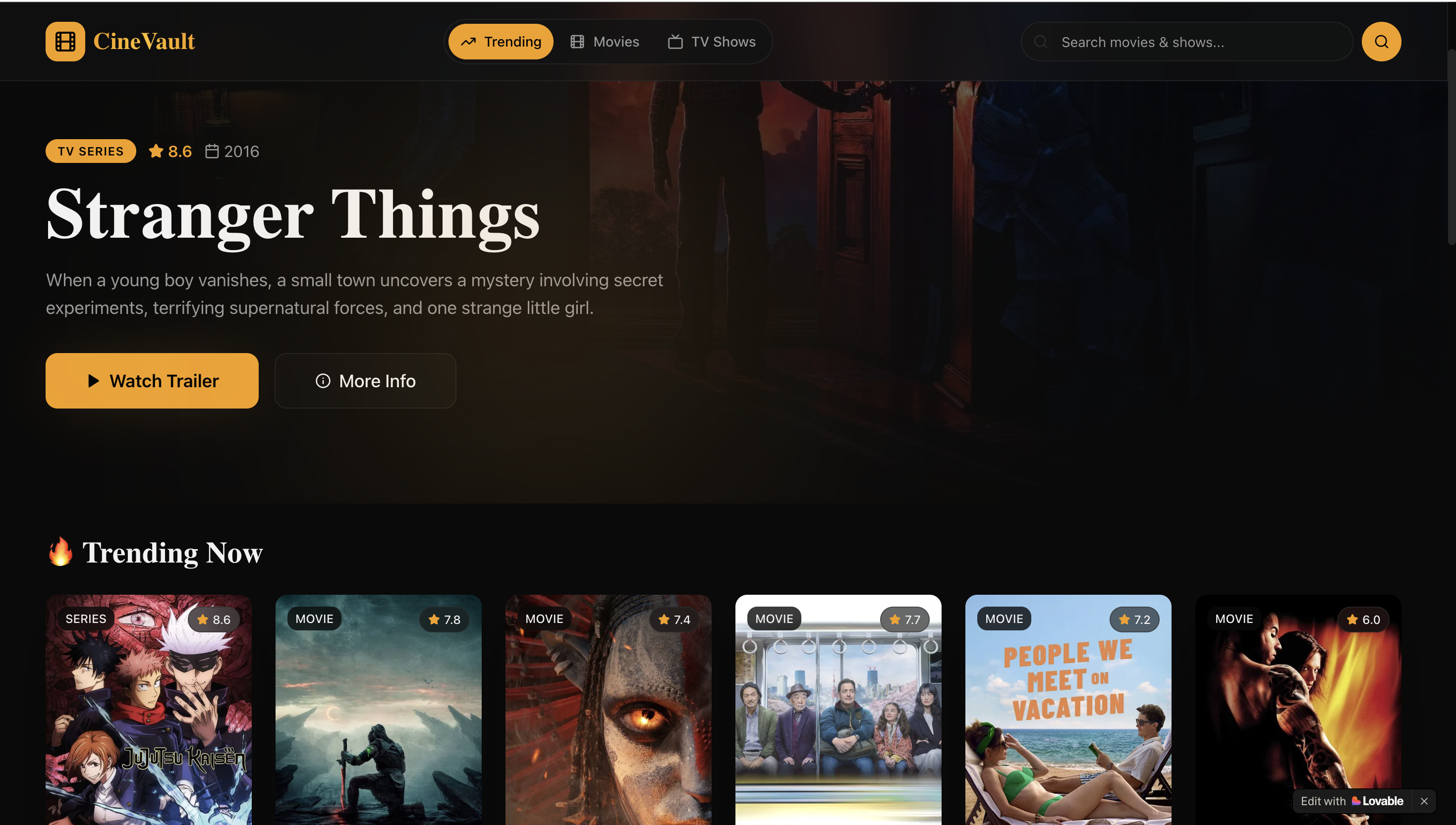 CineVault – Movie & TV Discovery Platform
